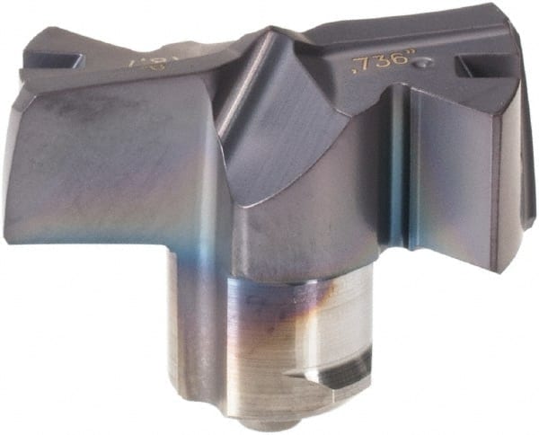 Iscar - Series FCP, 18.69mm Diam Grade IC908 Replaceable Drill Tip - Carbide, TiAlN/TiN Finish, 18 Seat Size - Exact Tooling