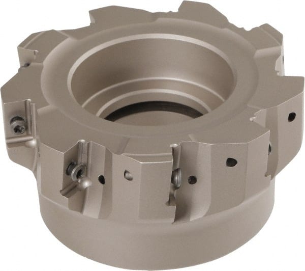Iscar - 9 Inserts, 4" Cut Diam, 1-1/2" Arbor Diam, 0.708" Max Depth of Cut, Indexable Square-Shoulder Face Mill - 1-3/4" High, P290 AC.T 1806.. Insert Compatibility, Through Coolant, Series MillShred - Exact Tooling