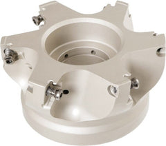 Iscar - 6 Inserts, 100mm Cut Diam, 31.75mm Arbor Diam, 13mm Max Depth of Cut, Indexable Square-Shoulder Face Mill - 50mm High, HM390 TD.T 1505.. Insert Compatibility, Through Coolant, Series HeliIQMill - Exact Tooling