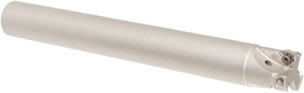 Iscar - 25mm Cut Diam, 8mm Max Depth of Cut, 24mm Shank Diam, 200mm OAL, Indexable Square Shoulder Helical End Mill - HM390 TPKT 100304PDR, HM390 TPKT 1003PDR Inserts, Cylindrical Shank, 90° Lead Angle, Through Coolant, Series HeliIQMill - Exact Tooling