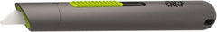 Slice - Retractable Utility Knife - 5.3" Blade, Black Rubber Handle, 1 Blade Included - Exact Tooling
