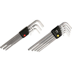 Wiha - 22 Piece, L-Key Long Arm Ball End Hex Key Set - 1.5 to 10mm Range, Chrome Vanadium Molybdenum - Exact Tooling