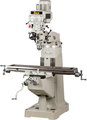 Enco - 9" Table Width x 49" Table Length, Variable Speed Pulley Control, 3 Phase Knee Milling Machine - R8 Spindle Taper, 3 hp - Exact Tooling