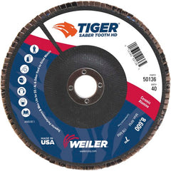 7″ Saber Tooth High Density Ceramic Abrasive, 40C, 7/8″ Arbor Hole - Exact Tooling