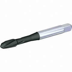 Kennametal - 3/8-16 UNC 3 Flute 2B Plug Spiral Flute Tap - Powdered Metal, Nitride Finish, 74.5mm OAL, Left Hand Flute, Right Hand Thread, H5, Series T660 - Exact Tooling