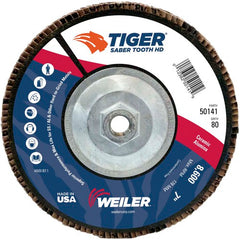 7″ Saber Tooth High Density Ceramic Abrasive, 80C, 5/8″-11 UNC Nut - Exact Tooling