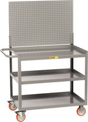 Little Giant - 1,200 Lb Capacity, 3 Shelf Mobile Workstation - 48" Wide x 24" Deep x 59-1/2" High, Steel, Gray - Exact Tooling