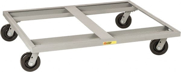 Little Giant - 3,600 Lb Capacity Steel Pallet Dolly - 48" Long x 48" Wide x 9" High, 6" Phenolic Wheels - Exact Tooling