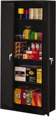 Tennsco - 5 Shelf Locking Storage Cabinet - Steel, 36" Wide x 18" Deep x 78" High, Black - Exact Tooling