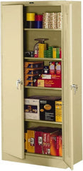 Tennsco - 5 Shelf Locking Storage Cabinet - Steel, 36" Wide x 18" Deep x 78" High, Sand - Exact Tooling