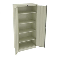 Tennsco - 5 Shelf Locking Storage Cabinet - Steel, 36" Wide x 18" Deep x 78" High, Champagne/Putty - Exact Tooling