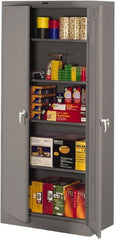 Tennsco - 5 Shelf Locking Storage Cabinet - Steel, 36" Wide x 18" Deep x 78" High, Medium Gray - Exact Tooling