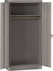 Tennsco - 2 Shelf Wardrobe Storage Cabinet - Steel, 36" Wide x 18" Deep x 72" High, Medium Gray - Exact Tooling