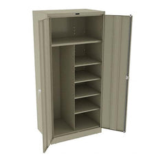 Tennsco - 6 Shelf Combination Storage Cabinet - Steel, 36" Wide x 24" Deep x 78" High, Sand - Exact Tooling