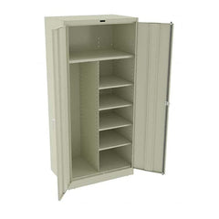 Tennsco - 6 Shelf Combination Storage Cabinet - Steel, 36" Wide x 24" Deep x 78" High, Champagne/Putty - Exact Tooling