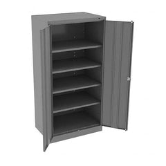 Tennsco - 5 Shelf Locking Storage Cabinet - Steel, 36" Wide x 24" Deep x 72" High, Medium Gray - Exact Tooling