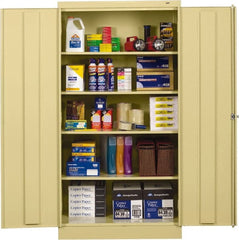 Tennsco - 5 Shelf Locking Storage Cabinet - Steel, 36" Wide x 18" Deep x 72" High, Sand - Exact Tooling