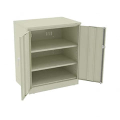 Tennsco - 3 Shelf Locking Storage Cabinet - Steel, 36" Wide x 24" Deep x 42" High, Champagne/Putty - Exact Tooling