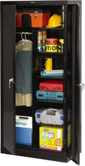 Tennsco - 6 Shelf Combination Storage Cabinet - Steel, 36" Wide x 18" Deep x 78" High, Black - Exact Tooling