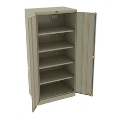 Tennsco - 5 Shelf Locking Storage Cabinet - Steel, 36" Wide x 24" Deep x 78" High, Sand - Exact Tooling