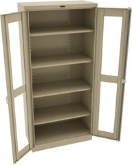 Tennsco - 5 Shelf Visible Storage Cabinet - Steel, 36" Wide x 18" Deep x 78" High, Sand - Exact Tooling