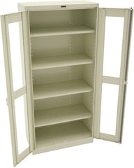 Tennsco - 5 Shelf Visible Storage Cabinet - Steel, 36" Wide x 24" Deep x 78" High, Champagne/Putty - Exact Tooling