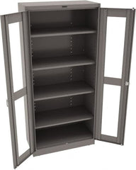Tennsco - 5 Shelf Visible Storage Cabinet - Steel, 36" Wide x 18" Deep x 78" High, Medium Gray - Exact Tooling