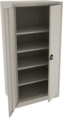 Tennsco - 5 Shelf Locking Storage Cabinet - Steel, 36" Wide x 24" Deep x 72" High, Light Gray - Exact Tooling