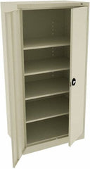 Tennsco - 5 Shelf Locking Storage Cabinet - Steel, 36" Wide x 24" Deep x 72" High, Champagne/Putty - Exact Tooling