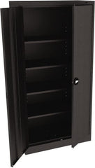 Tennsco - 5 Shelf Locking Storage Cabinet - Steel, 36" Wide x 18" Deep x 72" High, Black - Exact Tooling