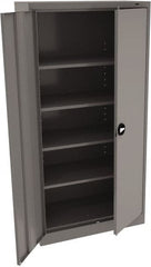 Tennsco - 5 Shelf Locking Storage Cabinet - Steel, 36" Wide x 18" Deep x 72" High, Medium Gray - Exact Tooling