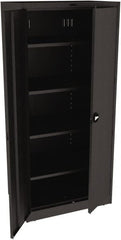 Tennsco - 5 Shelf Locking Storage Cabinet - Steel, 36" Wide x 24" Deep x 78" High, Black - Exact Tooling