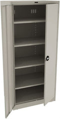 Tennsco - 5 Shelf Locking Storage Cabinet - Steel, 36" Wide x 24" Deep x 78" High, Light Gray - Exact Tooling
