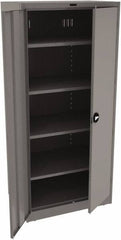 Tennsco - 5 Shelf Locking Storage Cabinet - Steel, 36" Wide x 24" Deep x 78" High, Medium Gray - Exact Tooling