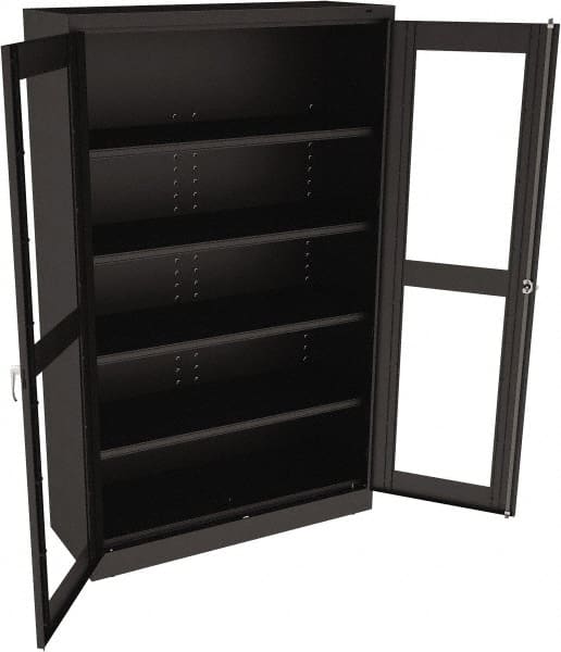 Tennsco - 5 Shelf Visible Storage Cabinet - Steel, 48" Wide x 18" Deep x 78" High, Black - Exact Tooling