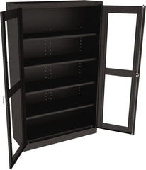 Tennsco - 5 Shelf Visible Storage Cabinet - Steel, 48" Wide x 18" Deep x 78" High, Black - Exact Tooling
