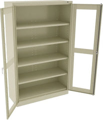 Tennsco - 5 Shelf Visible Storage Cabinet - Steel, 48" Wide x 18" Deep x 78" High, Champagne/Putty - Exact Tooling