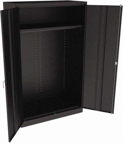 Tennsco - 2 Shelf Wardrobe Storage Cabinet - Steel, 48" Wide x 24" Deep x 78" High, Black - Exact Tooling