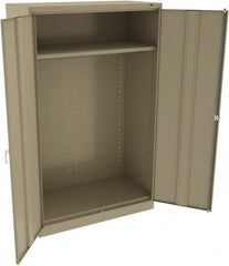 Tennsco - 2 Shelf Wardrobe Storage Cabinet - Steel, 48" Wide x 24" Deep x 78" High, Sand - Exact Tooling
