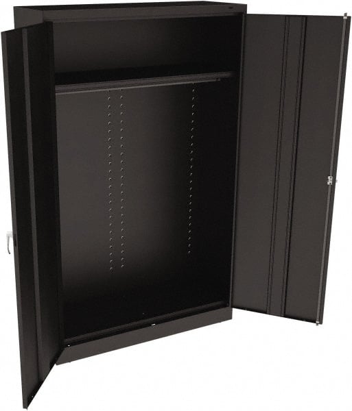 Tennsco - 2 Shelf Wardrobe Storage Cabinet - Steel, 48" Wide x 18" Deep x 78" High, Black - Exact Tooling