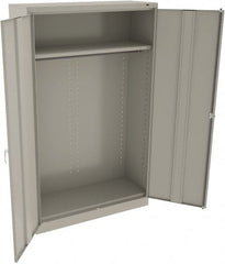 Tennsco - 2 Shelf Wardrobe Storage Cabinet - Steel, 48" Wide x 18" Deep x 78" High, Light Gray - Exact Tooling