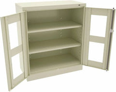 Tennsco - 3 Shelf Visible Storage Cabinet - Steel, 36" Wide x 18" Deep x 42" High, Champagne/Putty - Exact Tooling
