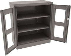 Tennsco - 3 Shelf Visible Storage Cabinet - Steel, 36" Wide x 18" Deep x 42" High, Medium Gray - Exact Tooling