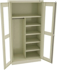 Tennsco - 6 Shelf Combination Storage Cabinet - Steel, 36" Wide x 18" Deep x 72" High, Champagne/Putty - Exact Tooling