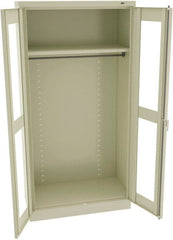Tennsco - 2 Shelf Wardrobe Storage Cabinet - Steel, 36" Wide x 18" Deep x 72" High, Champagne/Putty - Exact Tooling