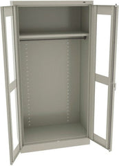 Tennsco - 2 Shelf Wardrobe Storage Cabinet - Steel, 36" Wide x 18" Deep x 72" High, Light Gray - Exact Tooling