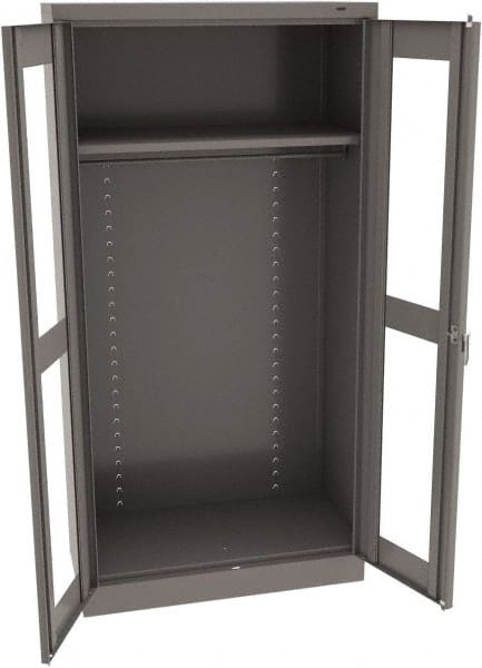 Tennsco - 2 Shelf Wardrobe Storage Cabinet - Steel, 36" Wide x 18" Deep x 72" High, Medium Gray - Exact Tooling