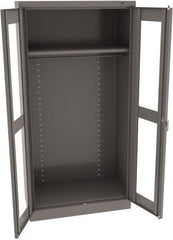 Tennsco - 2 Shelf Wardrobe Storage Cabinet - Steel, 36" Wide x 18" Deep x 72" High, Medium Gray - Exact Tooling