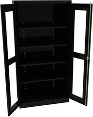 Tennsco - 5 Shelf Visible Storage Cabinet - Steel, 36" Wide x 18" Deep x 72" High, Black - Exact Tooling