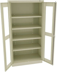 Tennsco - 5 Shelf Visible Storage Cabinet - Steel, 36" Wide x 18" Deep x 72" High, Champagne/Putty - Exact Tooling